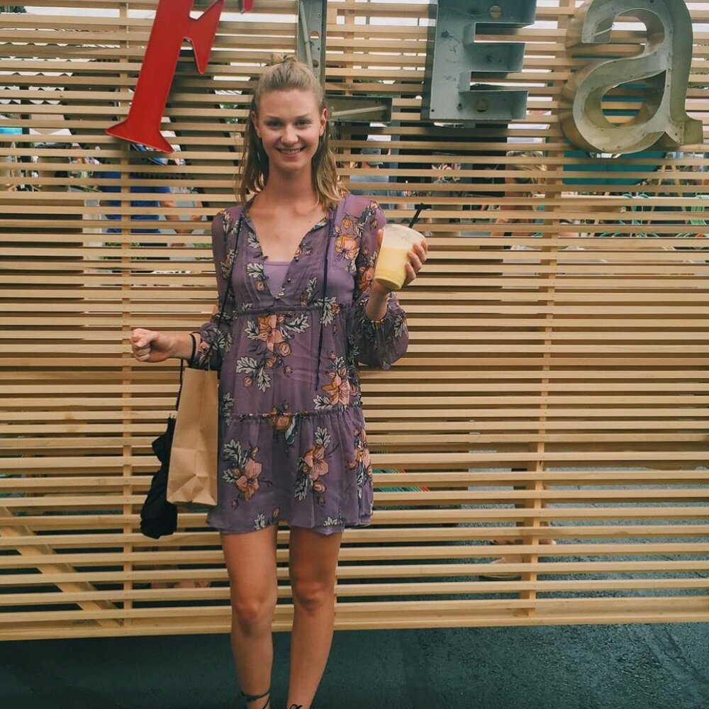 Purple Floral Mini Babydoll Dress